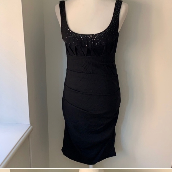 Nicole Miller Ruched Black Dress - Picture 1 of 4